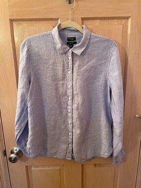 J. Crew Pale Blue Linen Shirt Baird McNutt Irish Linen for J Crew